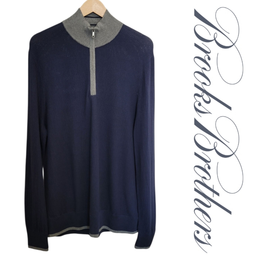 Brooks Brothers Cotton Quarter Zip Sweater